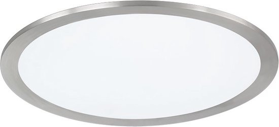 LED Plafondlamp WiZ - Smart LED - Torna Givon - 15W - Aanpasbare Kleur - Dimbaar - Afstandsbediening - Rond - Mat Nikkel - Aluminium