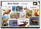Edelherten – Luxe postzegel pakket (A6 formaat) : collectie van 25 verschillende postzegels van edelherten – kan als ansichtkaart in een A6 envelop - authentiek cadeau - kado tip - geschenk - kaart - hert - gewei - hoeven - dama - herten - europa