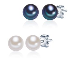 Valero Pearls Parel oorstekers Sterling zilver Gekweekte zoetwaterparels wit