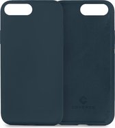 Coverzs Luxe Liquid Silicone case geschikt voor Apple iPhone 7 Plus / 8 Plus - beschermhoes - siliconen backcover - donkerblauw