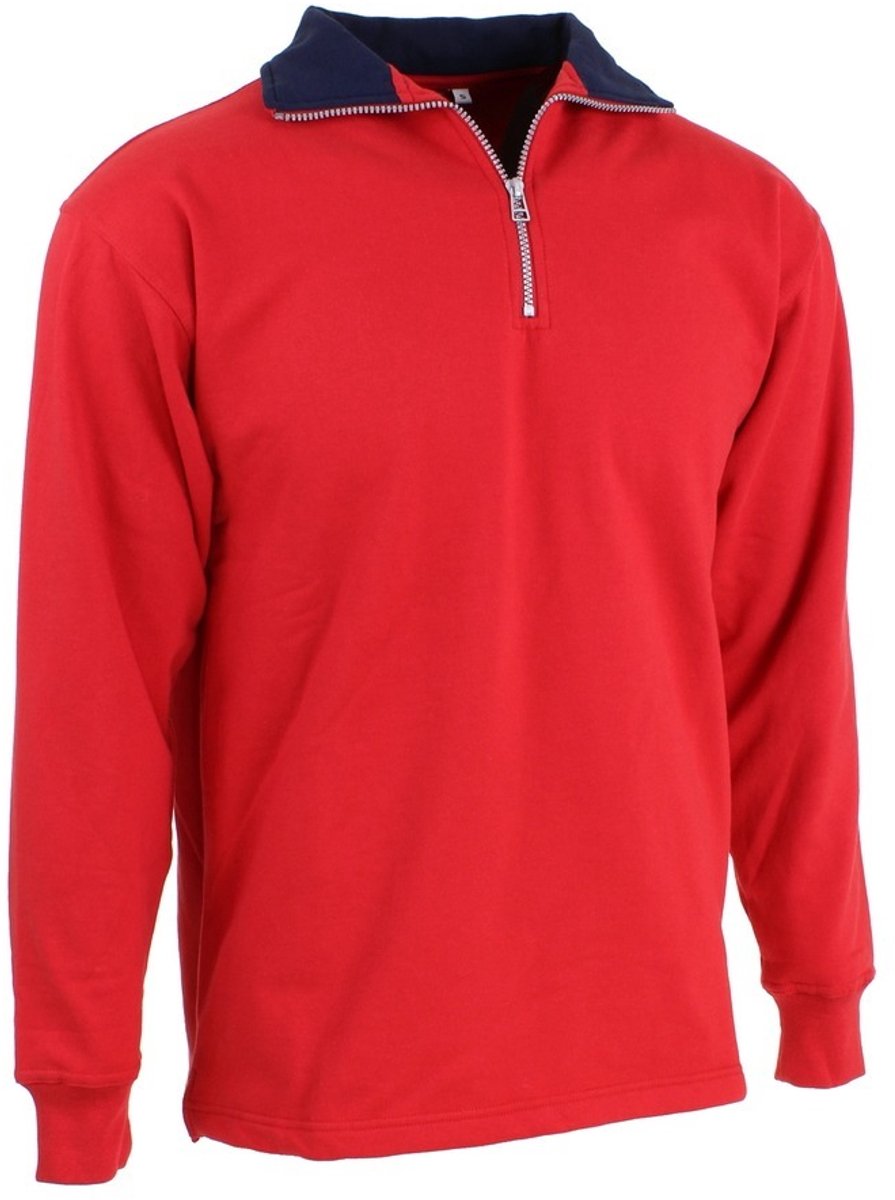 KREB Workwear® EVERT Zip Sweater Rood/MarineblauwL