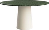 FLOW Ronde Eettafel - India Green Marmer (Beige Cilinder) - 130 x 130 x 75  - Gepolijst Recht