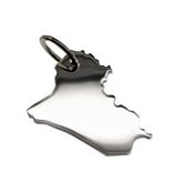 Zilveren Hanger land Irak | 925 Sterling Silver | met Gratis lederen hals ketting | vorm landkaart Iraq | mooi, leuk souvenir en cadeau voor jezelf of een ander | landhanger zilver