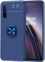 OnePlus Nord CE Hoesje Metalen Magnetische Ring Kickstand Blauw