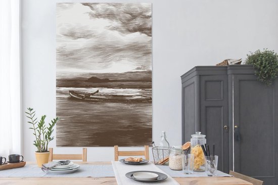 Tableau sur toile Bateau - Air - Water - 120x180 cm - Décoration murale XXL