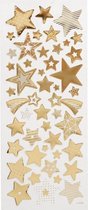 stickers kerststerren goud 10 x 24 cm 52-delig