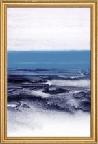 JUNIQE - Poster met houten lijst Blauw Landschap - abstract -30x45