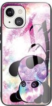 Gehard glas + TPU-randbeschermhoes voor iPhone 13 Mini (Panda)