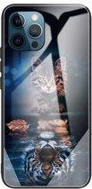 Gehard glas + TPU-randbeschermhoes voor iPhone 13 Pro Max (kat)
