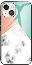 Marmer gehard glazen achterkant TPU-randhoes voor iPhone 13 (HCBL-9)