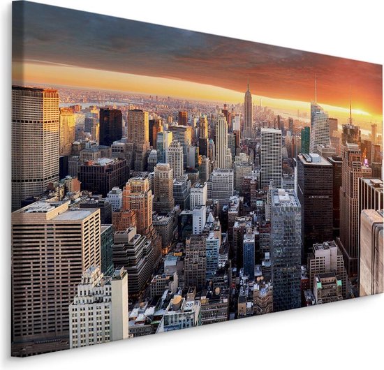 Peinture - Vue d'ensemble de New York , Art Décoration murale , Impression Premium