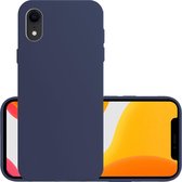 Hoes voor iPhone XR Hoesje Back Cover Siliconen Case Hoes - Donker Blauw