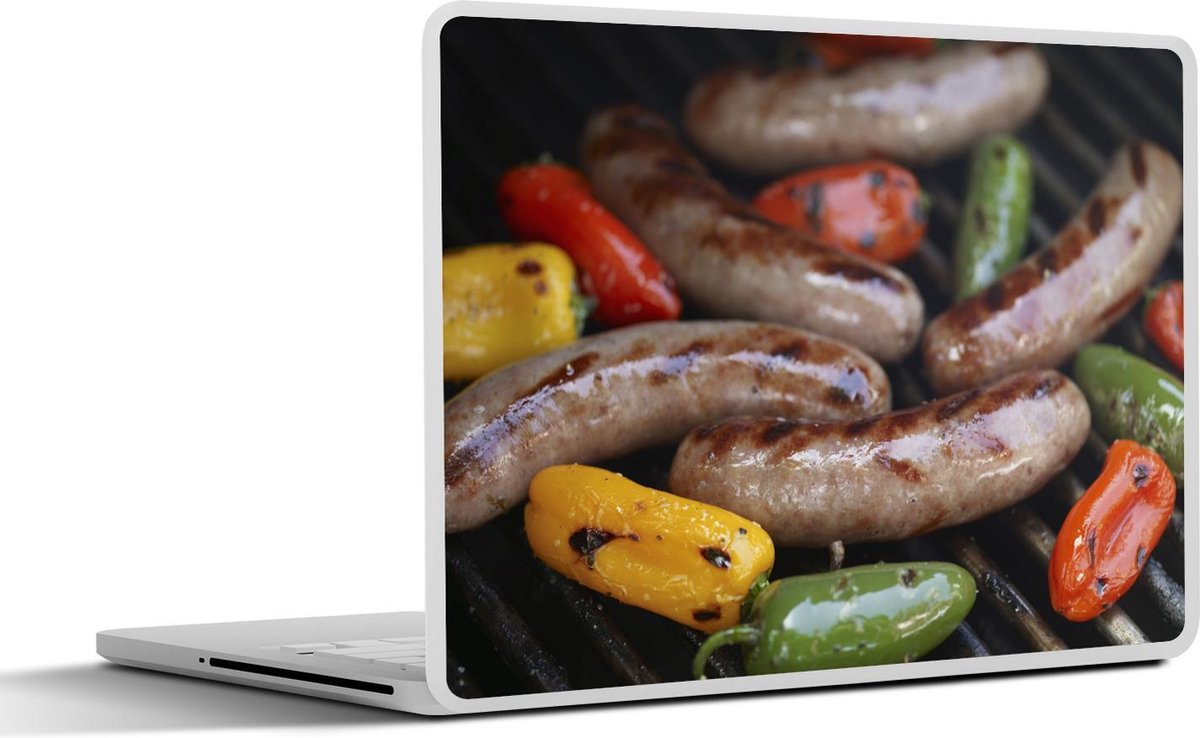 Afbeelding van product SleevesAndCases  Laptop sticker - 10.1 inch - De braadworsten en paprika grillen