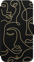 iPhone X/XS bookcase leer hoesje - Abstract faces