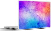 Laptop sticker - 10.1 inch - Waterverf - Oranje - Roze - Blauw - 25x18cm - Laptopstickers - Laptop skin - Cover