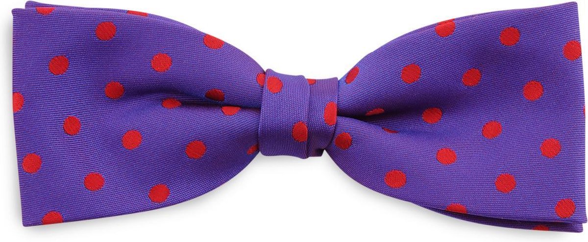 We Love Ties - Strikken - Strik Satin Dot - paars / rood