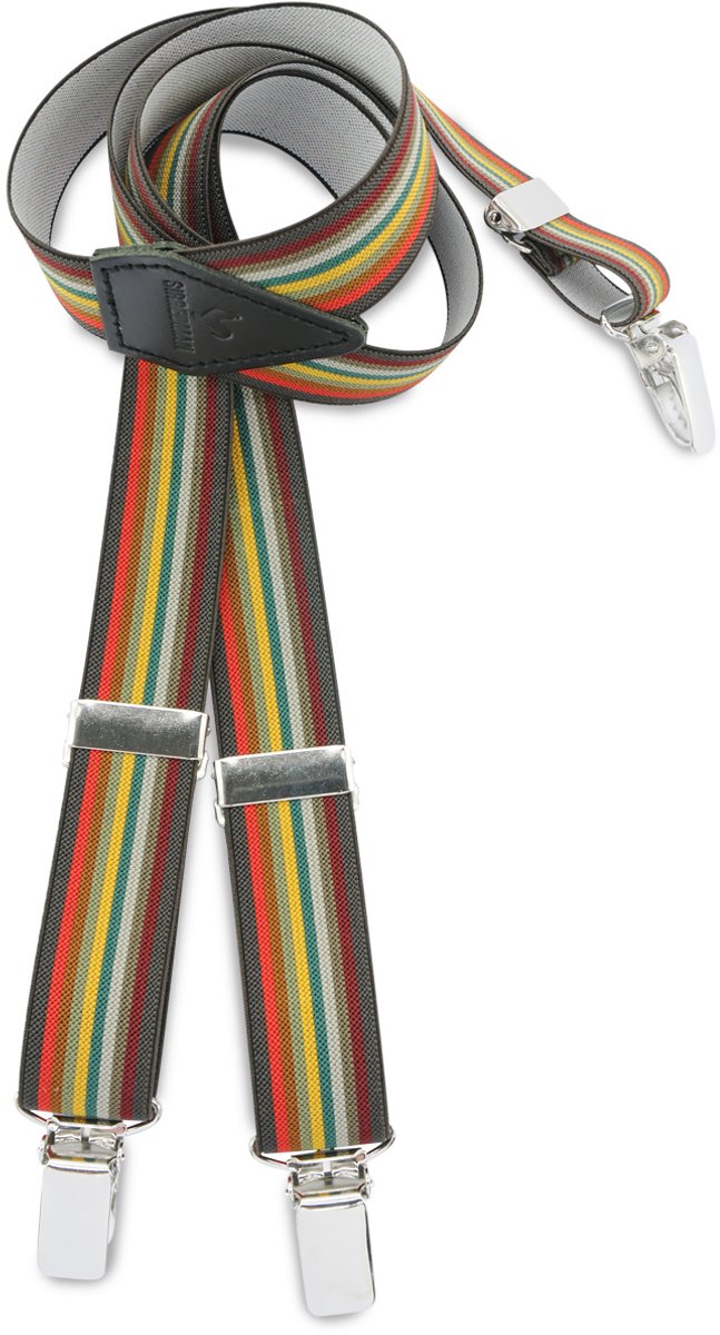 Sir Redman - Bretels - kinderbretels William - bruin / rood / geel / groen