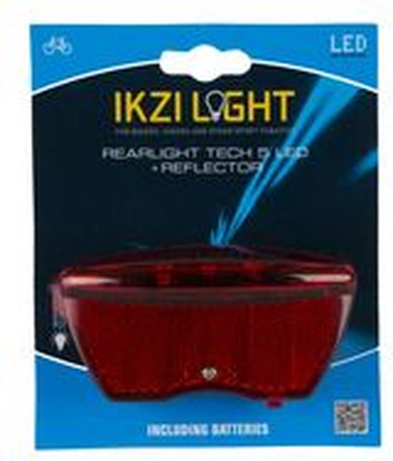 Ikzilight Ovale fietskoplamp - 3 LED's - Wit - Batterijvoeding - Inclusief montagebeugel — afbeelding 4