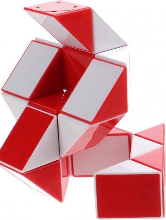 Afbeelding van het spel magische kubus Slang junior 9 cm rood/wit
