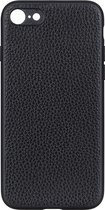 Voor iPhone SE 2020 Litchi Texture lederen opvouwbare beschermhoes (zwart)