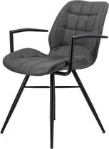 Armstoel Arjan - stof antraciet - metalen frame
