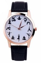 Hidzo Horloge Yoga ø 37 mm - Zwart - Kunstleer