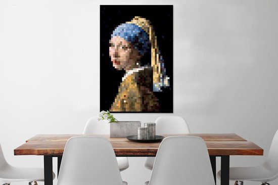 Affiche avec cadre Girl With De Parel - Johannes Vermeer - Pixel - 60x90 cm