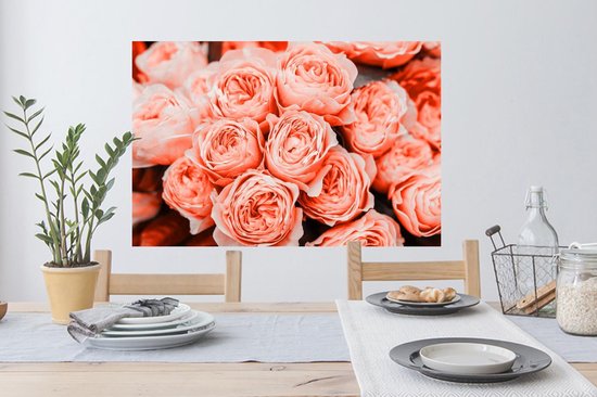 Stickers muraux - Film autocollant - Roses - Bouquet - Rose - 90x60 cm - Film adhésif - Stickers muraux Chambre d'enfant - Papier peint autocollant - Papier peint autocollant - Film autocollant