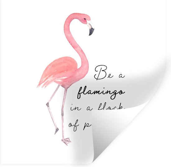 Stickers muraux - Flamingo - Lettres - Aquarelle - Citations - 120x120 cm - Film Adhésif XXL