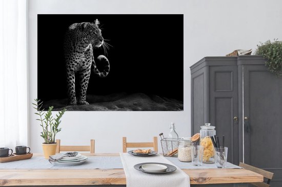 Affiche Léopard - Zwart - Wit - 180x120 cm XXL
