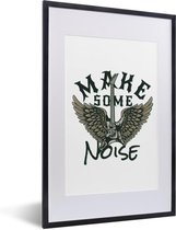 Fotolijst incl. Poster - Gitaar - Vleugels - Vintage - 40x60 cm - Posterlijst