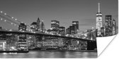 Affiche New York - Pont de Brooklyn - Zwart - Wit - 80x40 cm