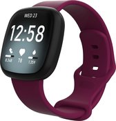 Versa 3 / Sense sport band - wijnrood - Geschikt voor Fitbit - SM - Horlogeband Armband Polsband