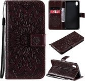 Voor vivo Y1s/Y90/Y91C Zon Embossing Patroon Horizontale Flip Lederen Case met Kaartsleuf & Houder & Portemonnee & Lanyard (Bruin)