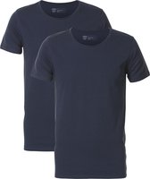 Petrol Industries Heren T-Shirts 2-Pack - Ronde Hals - Katoen - Regular Fit - Basic Tshirt Set Korte Mouwen - Ondershirt - Multipack van 2 stuks - Blauw - Maat M