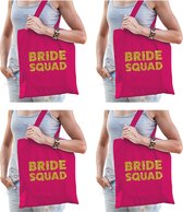 8x Bride To Be vrijgezellenfeest tasje roze goud dikke letters/ goodiebag dames - Accessoires vrijgezellen party vrouw
