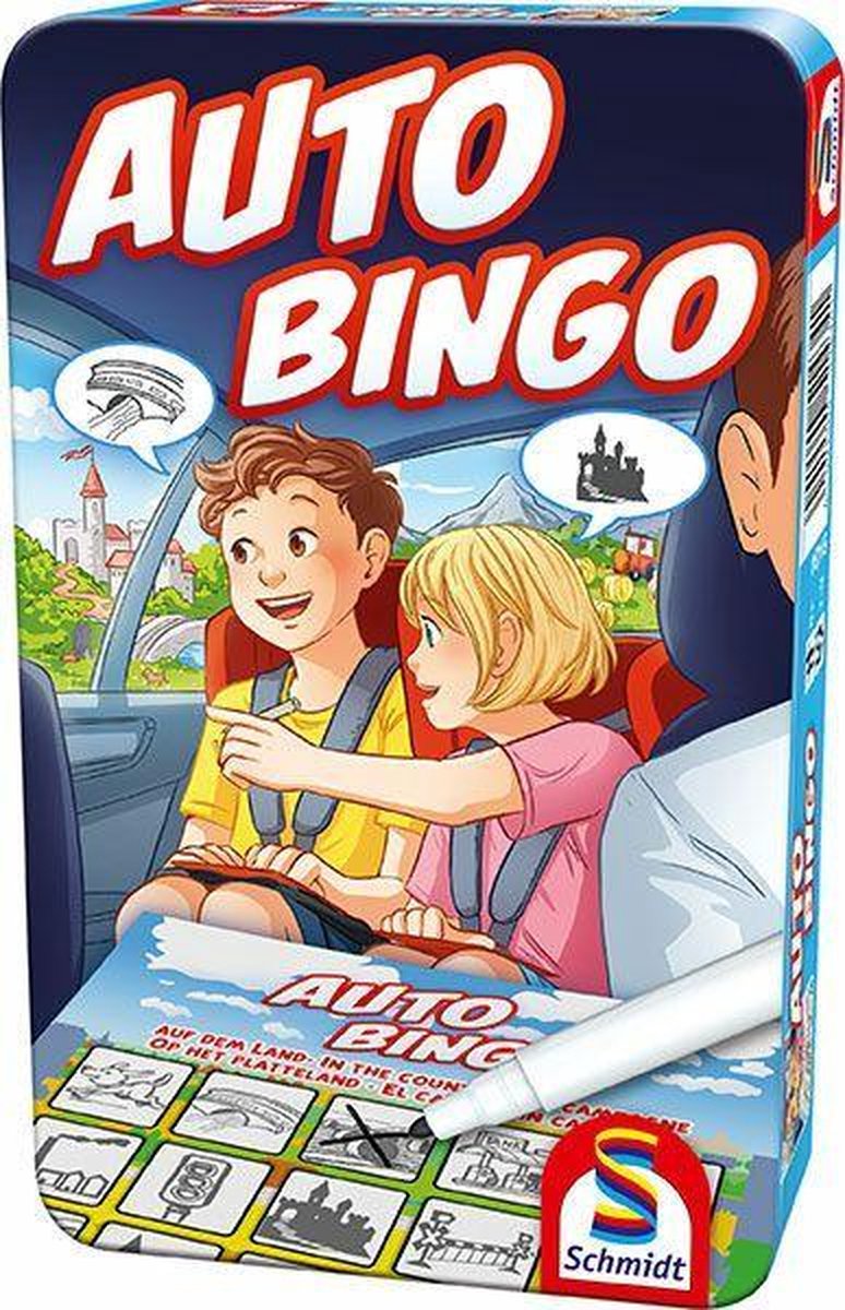 Schmidt® - Auto Bingo - Reisspel - Zoekspel voor onderweg - Kinderspel - vanaf 5 jaar - 1-3 spelers