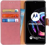 KHAZNEH Motorola Edge 20 Pro Hoesje Wallet Book Case Roze