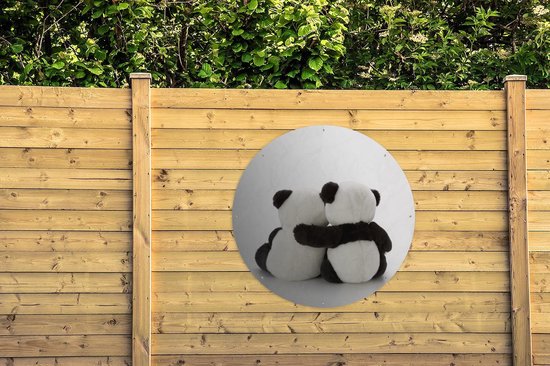 Peluche Garden Circle - Ours Panda - Wit - 120x120 cm - Affiche Jardin - XXL