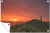Tuinposter - Tuindoek - Tuinposters buiten - Duitsland - Vuurtoren - Waddenzee - 120x80 cm - Tuin
