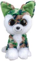 knuffelwolf wit/bruin/groen 24 cm