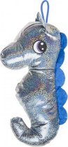 knuffel zeepaard junior 30 cm pluche blauw