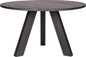 MaximaVida ronde eikenhouten eettafel Minsk 130 cm- zwart FSC eikenhout