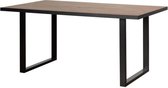 Eettafel - Eiken en zwart decor en metalen poten - L 160 x D 90 x H 74,1 cm - SEWILL