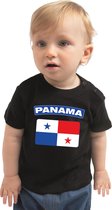 Panama baby shirt met vlag zwart jongens en meisjes - Kraamcadeau - Babykleding - Panama landen t-shirt 62 (1-3 maanden)