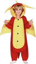 verkleedonesie draak jongens rood/geel mt 110/116