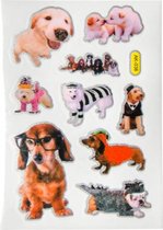 stickervel honden junior 13 x 9 cm folie