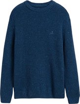Gant Ribbed Crew Neck Blauw  heren maat M