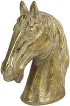ornament paardenhoofd Karl 15 x 19 cm keramiek goud