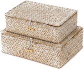 opbergmanden Macao zeegras beige 2 stuks